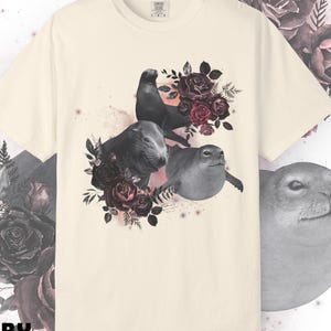 Vintage Seal Graphic Tee: Funny Oversized Animal Shirt