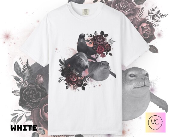 Vintage Seal Graphic Tee: Funny Oversized Animal Shirt
