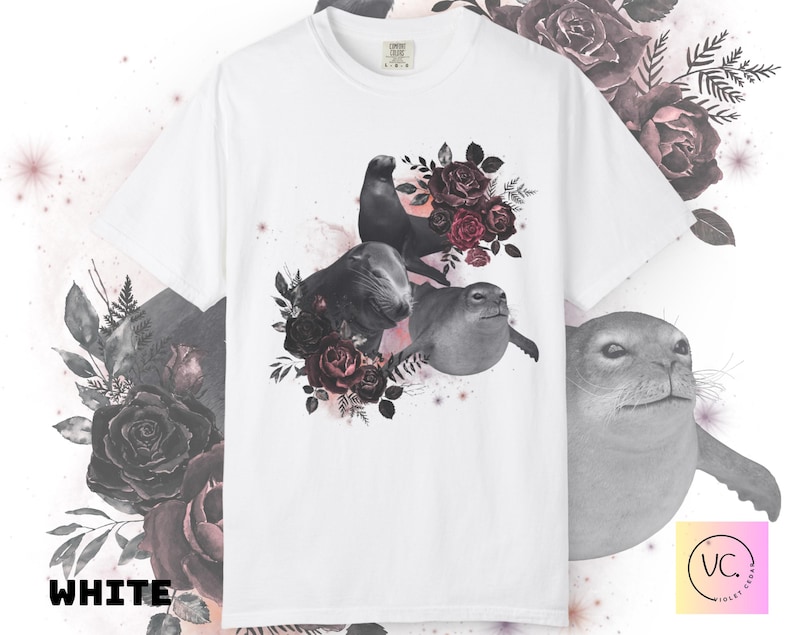 Vintage Seal Graphic Tee: Funny Oversized Animal Shirt image 1