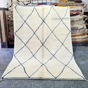 Moroccan rug minimalist striped design - Beni ourain rug - Handmade berber rug - Custom size rug - Wool area rug - Living room rug - teppich
