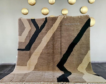 Handmade Wool Beni Ourain Rug: Colorful Berber Moroccan Rug