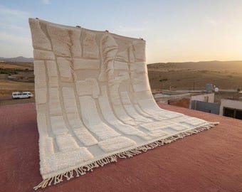 Beni Ourain Rug - Handmade Moroccan Wool Rug for Living Room and Bedroom Decor