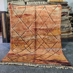 Beni ourain style Orange Rug for living room - Unique Moroccan orange rug - Custom morrocan rug - Moroccan shag rug - Handmade rug - teppich
