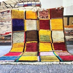 Moroccan checkered rug - Moroccan rug checkered - Handmade rug - Moroccan rug - Checker board rug - Beni ourain rug - Berber rug - Wool rug.