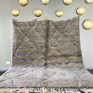 Moroccan Beni ourain rug 8x10 , Handmade Wool Rug , Custom Morrocan Rug , Rug For Living Room , Berber Wool Area Rugs , gray Moroccan Rug
