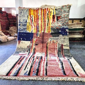 Moroccan rug hand knotted, Rug for living room, Beni ourain rug, Colorful rug, Custom rug, Handmade Morrocan rug, Authentic Wool rug,teppich