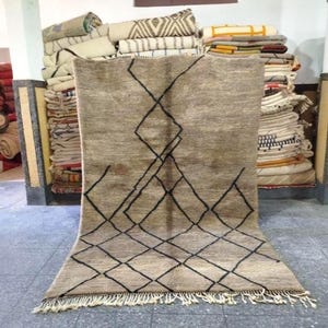 Natural beige rug, Handmade rug ,beige color ,Moroccan rug, Wool Rug,Beni Mrirt rug, made to order , berber moroccan carpet