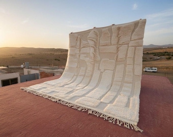 Beni Ourain Rug – Cream Moroccan Berber Shag Carpet