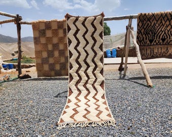 Handmade Moroccan Wool Runner Rug: Colorful Berber Design
