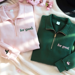 Sudadera con cremallera de un cuarto bordada For Good, camiseta de la Universidad Shiz, musical Defy Gravity, Wicked Merch