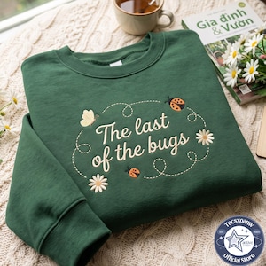 Embroidered Last of The Bugs Club Sweatshirt, Music Inspired Crewneck, Ladybug Dancing Sweatshirt