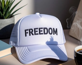 Freedom Embroidered Trucker Cap, Custom Text Hat