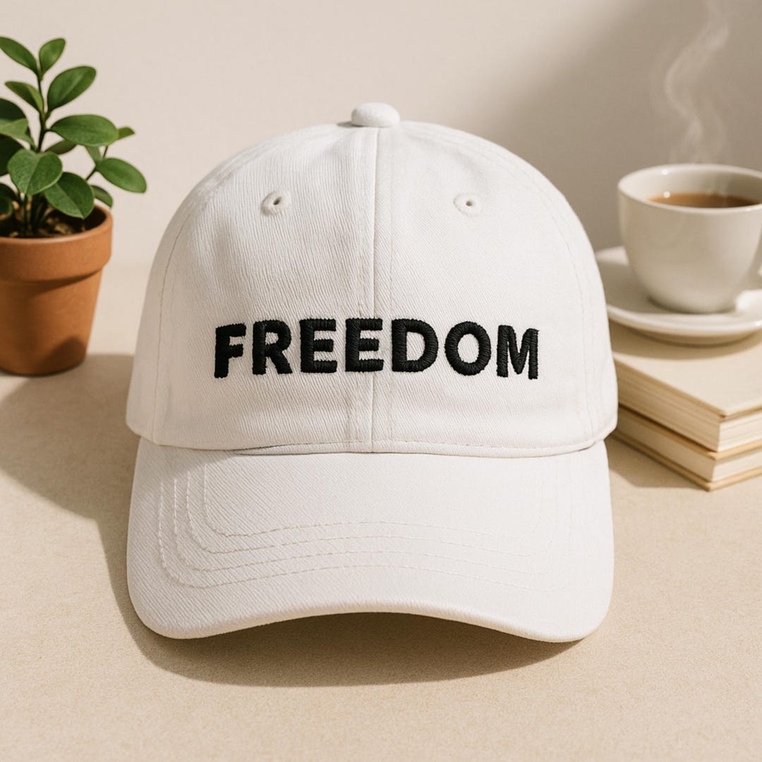 Freedom Embroidered Washed Baseball Cap - Etsy