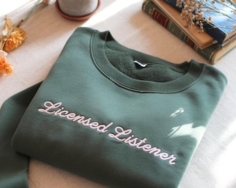 Licensed Listener Embroidered Sweatshirt, Counseling Mental Health Counselor Embroidery Shirt, Therapy Tee, Therapists Gifts