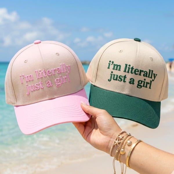 Embroidered Trucker Cap, "I'm Literally Just a Girl" Sarcasm Hat