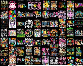 Hello Pre-K PNG: Back To School Sublimation Design (Digital Download)