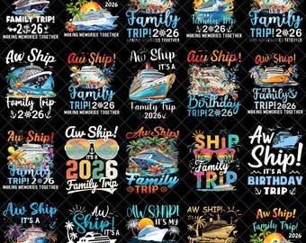 ¡Ay, barco! Es un viaje familiar 2025. Crucero familiar (PNG), Creando recuerdos juntos (PNG), Vacaciones familiares en crucero 2025, Descarga instantánea.