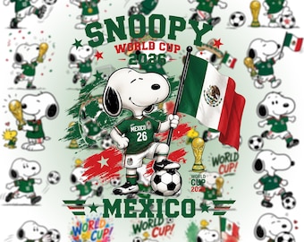 Funny Mexico Football Cartoon Snoop 2026 World Cup PNG | Mexican Soccer Shirt Design | Football Fan Graphic
