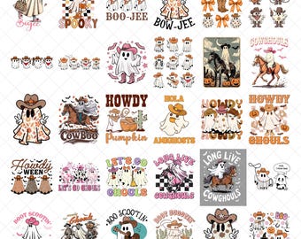 Cowboy Ghost Png, Western Halloween Png, Cute Spooky Bow Shirts, Funny Cowgirl Ghost Fall Png, Halloween Cowgirl Ghosts Png, Howdy Halloween