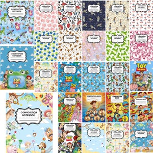 25+Toy Story Notebook Cover, Back to School Notebook Cover, Printable Composition Book Cover, PDF Download, Canva Template, Kids School