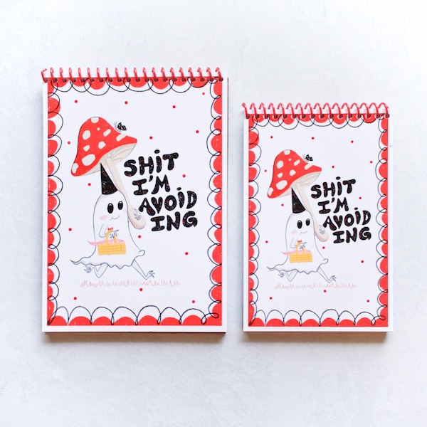 Notebooks Gnome Ghost | Office Supplies | Animal Art | Cute | Funny | Gift for Friend
