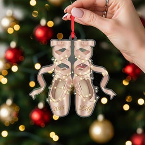 Personalized Ballet Shoe Ornament – Ballet Dancer Keepsake, Kid Christmas Gifts