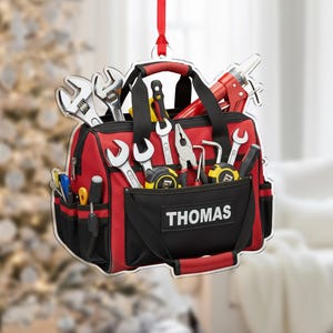 Personalisierte Werkzeugtasche Ornament - Handwerker Geschenk, Handwerker Weihnachtsdekor