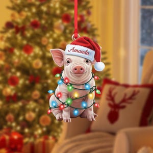 Personalisierte Schwein Weihnachten Ornament: Bauernhof Tier Urlaub Dekor