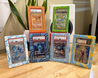 Estuche rígido o expositor personalizado individual para cartas coleccionables de Pokémon/One Piece/DBZ/Otros juegos de cartas coleccionables (PSA, TAG, CGC, BGS o Toploader).