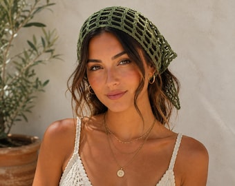 Patrón de pañuelo de ganchillo / Pañuelo de malla para el cabello / Turbante bohemio / Pañuelo de ganchillo de verano / Turbante para la cadera / Patrón de camiseta de ganchillo / Descarga digital en PDF
