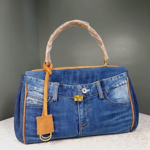 Umhängetasche Denim Upcyle Wildleder Modische Sling Bag für Geschenk