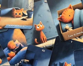 LIMITED QUANTITY Cat-Themed Tarot Deck: AR-Enhanced, 80 Cards, Guidebook & Pouch