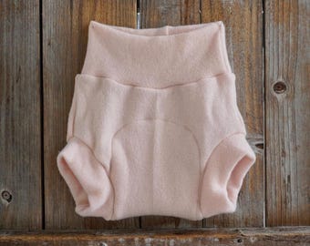 Upcycled Cashmere Diaper Cover Soaker Cover Light Pink MEDIUM (6-12 Months)