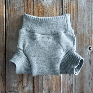 Upcycled Cashmere Soaker Cover Diaper Cover With Extra Doubler Basic Gray NEWBORN 0-3 Months