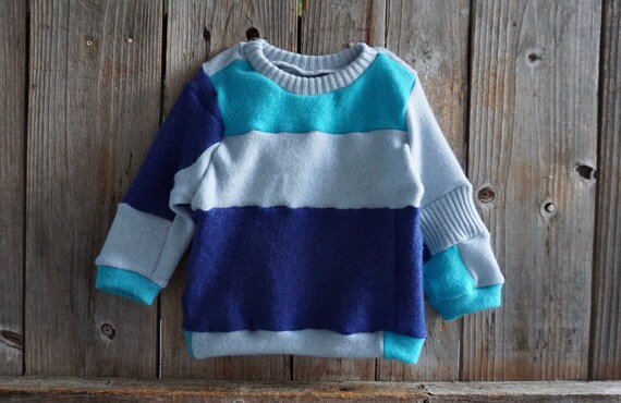 Months Upcycled 100% Cashmere Patchwork Sweater Baby Boy Sweater