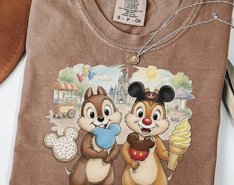 Funny Chip And Dale Disneyland Snack Shirt, Disney Park Ice Cream Shirt, Chip Dale Double Trouble Tee, Magic Kingdom Family, Comfort Colors®