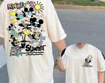 Camiseta de verano de Mickey Mouse de Disney, camiseta de vacaciones de verano, camiseta de playa de Mickey Mouse, camiseta para el viaje de verano a Disneyland 2026, ambiente veraniego familiar, Comfort Colors®