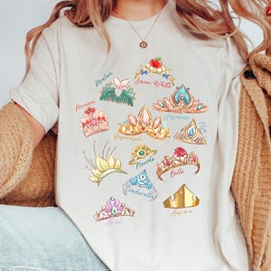Comfort Color® Disney Princess Crown Shirt, Disneyworld Tee, Cinderella Belle Rapunzel Ariel Snow White Disney Girl Trip Shirt, Princess Tee