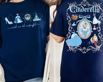Vintage Meet me at Midnight Shirt, Cinderella Inspired T-shirt, Disney Cinderella Shirts, Coquette Bow Disney Castle Shirts, Comfort Colors®