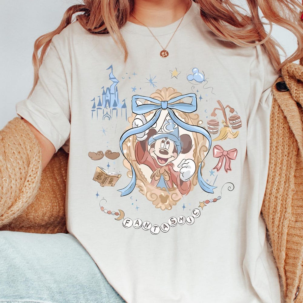 Retro Sorcerer Mickey Fantasia Shirt, Disney Magic Tees, Wizard Mickey Vintage Aesthetic T-Shirt, Fantastic Castle Coquette, Comfort