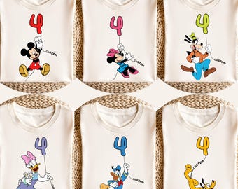 Custom Disney Birthday Shirt, Mickey Mouse Balloon Shirts, Personalized Mickey & Friends Birthday Sweatshirt, Birthday Gift, Comfort Colors®