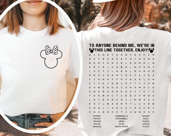 Funny Interactive Disney Shirt, Waiting In Line Puzzle Double Side Disney Shirt, Disney Dad Shirt, Disney Mom Shirts, Comfort Colors® Shirts
