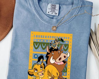 Comfort Colors® Retro 90s Disneyland Lion King Simba And Timon Shirt, Vintage Lion King Shirts, Disneyland Trip Shirt, Hakuna Matata T-shirt