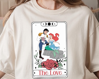 Disney Princess Ariel & Eric Valentines Shirt, Little Mermaid Heart Shirt, Disney Valentine's Bows Shirt, Disney Family Trip,Comfort Colors®