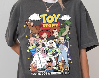 Retro Comfort Colors You've Got A Friend In Me Toy Story Shirt, Disney Pixar Shirt, Woody Buzz Toy Story Party 2025 Shirt, Toy Story T-shirt