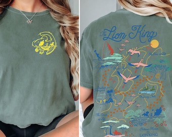 Two Sided Lion King Map Pride Rock Hakuna Matata Comfort Colors Shirt, Disney The Lion King Tee, Animal Kingdom, Walt Disney,Comfort Colors®