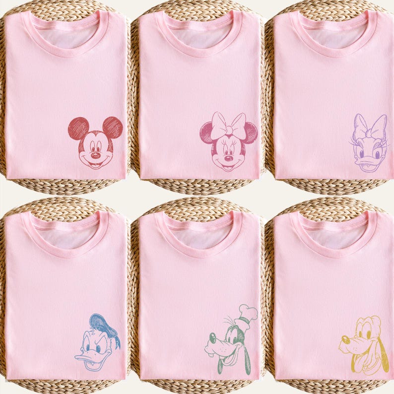 Retro Mickey and Friends Checkered Shirt, Disneyworld Family Vacation T-shirts, Disneyland Family Trip Shirt, Magic Kingdom, Comfort Colors® image 3