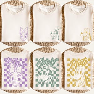 Retro Mickey and Friends Checkered Shirt, Disneyworld Family Vacation T-shirts, Disneyland Family Trip Shirt, Magic Kingdom, Comfort Colors® image 2