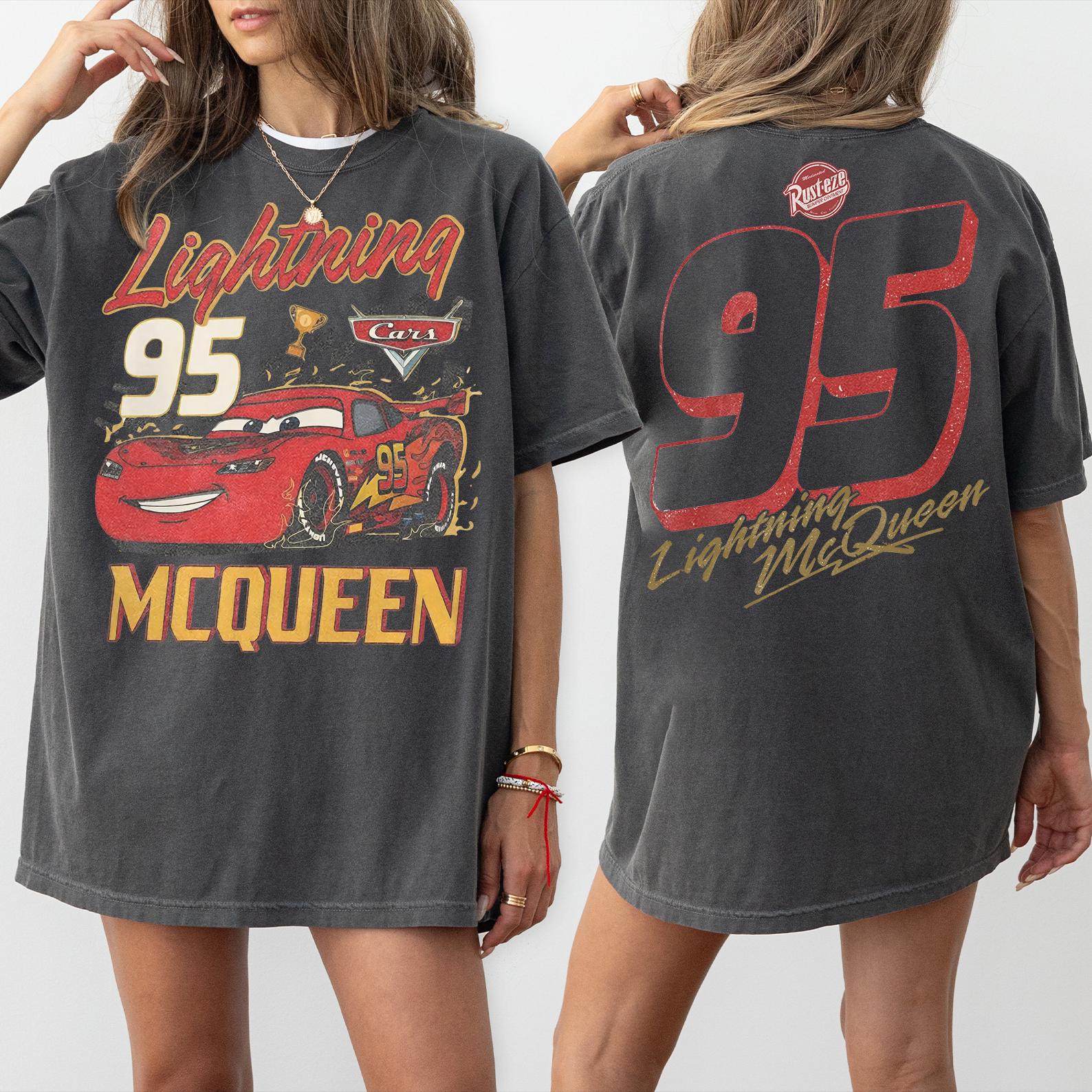 Vintage Lightning McQueen Comfort Colors® Shirt, Retro McQueen Graphic Tee, Disney Family Vacation Trip Shirt 2026, Disney Pixar Cars Shirts