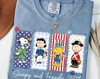 Patriotic Cartoon Dog Tee, Happy 250 Years Freedom Tee, Comfort Color®, Patriotic USA Celebration, Patriotic Dog Cartoon,America Celebration